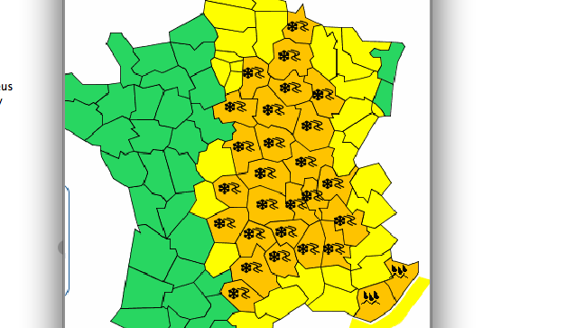 Lyon et le Nord-Isère concernés : alerte orange neige et verglas, cette nuit, jusqu’en plaine