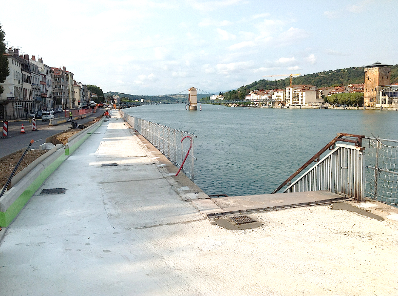 Chantier de la voie verte à Vienne : les travaux actuels s’achèvent le 25 octobre, avant la phase 3 et des travaux nocturnes…