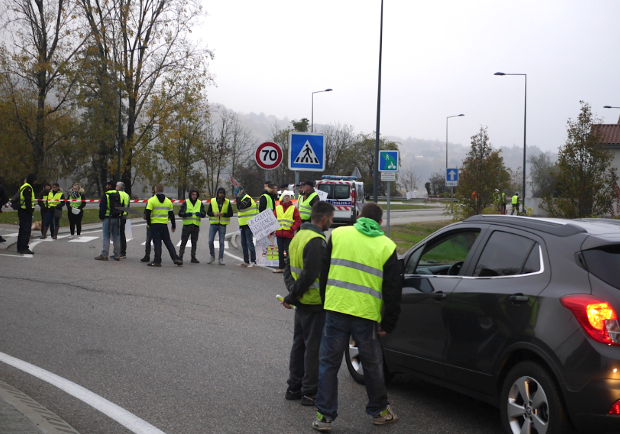 Mouvement des gilets jaunes à Vienne ce matin : 2 incidents, des ralentissements, mais pas de bouchon