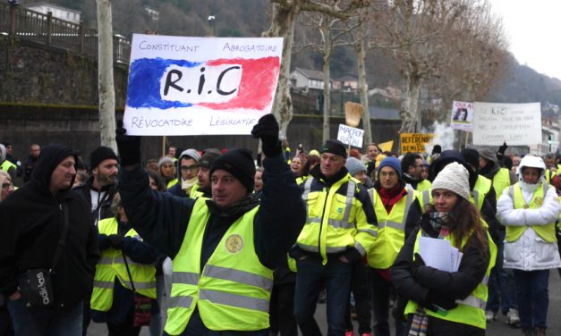 400 gilets jaunes manifestent à nouveau à Vienne, cette fois pour un Référendum d’Initiative Citoyenne
