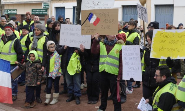400 gilets jaunes manifestent à nouveau à Vienne, cette fois pour un Référendum d’Initiative Citoyenne