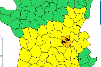 Alerte orange de Météo France aux vents violents aujourd’hui sur le Rhône, la Loire et une partie du Nord-Isère