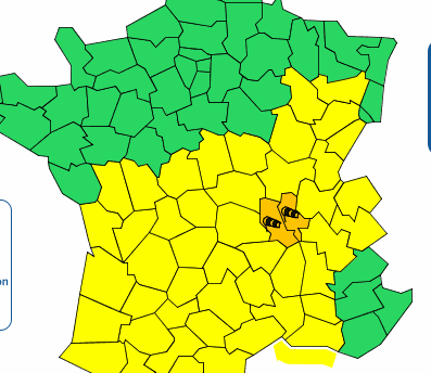 Alerte orange de Météo France aux vents violents aujourd’hui sur le Rhône, la Loire et une partie du Nord-Isère