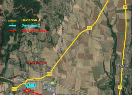A Reventin-Vaugris et Chonas l’Amballan : un mois de travaux de rénovation de la RN7 qui s’annoncent contraignants