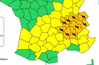 Neuf départements de la région Auvergne-Rhône-Alpes dont l’Isère et le Rhône en alerte orange aux orages