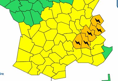 Alerte orange aux orages cet après-midi sur l’Isère