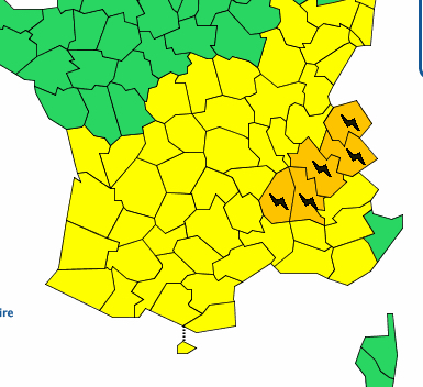 Alerte orange aux orages cet après-midi sur l’Isère