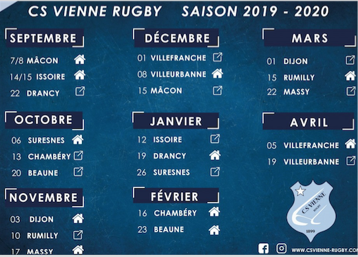 CSVienne Rugby ; deux matches à domicile en septembre pour démarrer d’un bon pied la nouvelle saison