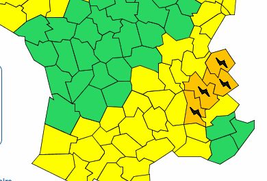 L’Isère placée en vigilance orange aux orages aujourd’hui entre 16 et 22 heures