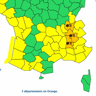 Météo France met l’Isère en alerte orange neige et verglas