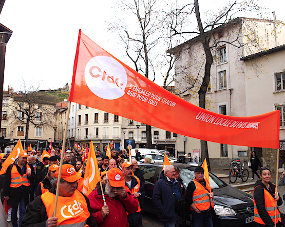 A Vienne, la CFDT, l’UNSA et la CGC, au côté de la CGT et de FO : première manif unitaire depuis le début du conflit