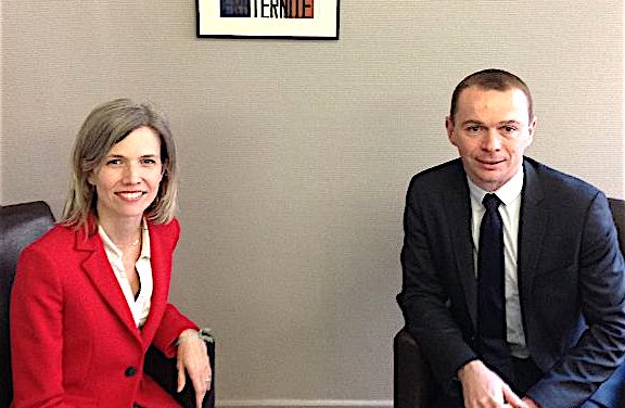 Olivier Dussopt, un membre du gouvernement  à Vienne pour apporter son soutien à Florence David, la candidate LREM