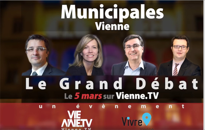 Jeudi sur Vivre-Vienne : avec Vienne TV, le grand débat avec les quatre candidats aux élections municipales