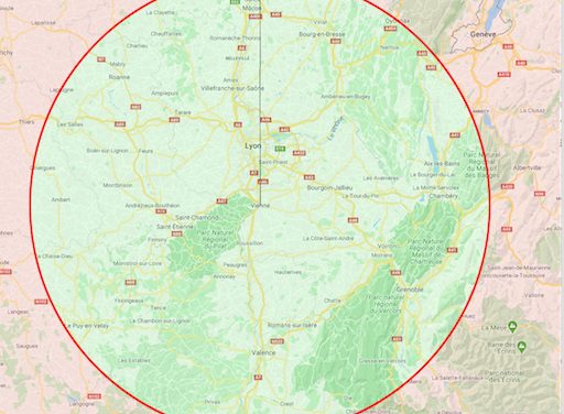 Déconfinement : Les 100 kilomètres autorisés, « à vol d’oiseau » autour de Vienne, la carte et la règle…