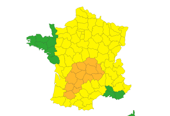 Météo France place cinq départements d’Auvergne-Rhône-Alpes en alerte orange aux orages