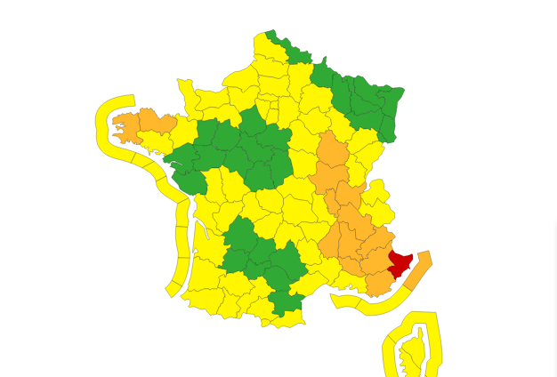 Tempête Alex : l’Isère et le Rhône placés en vigilance orange par Météo France, fortes pluies attendues