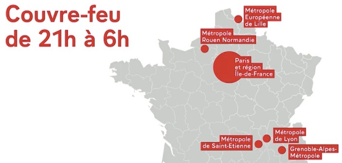 Covid-19-Les Métropoles de Lyon, Grenoble et St-Etienne sous couvre-feu dès samedi