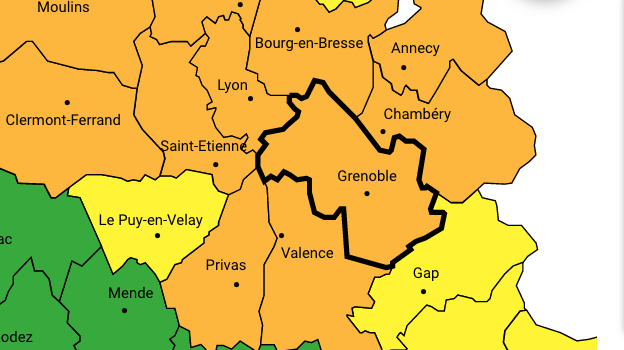 Météo France met l’Isère et le Rhône en vigilance orange neige/verglas