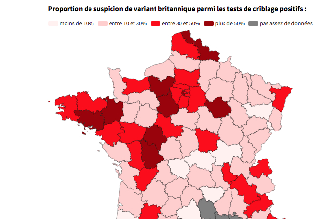 Covid-19-Entre 30 et 50 % de variants britanniques dans l’Isère et le Rhône