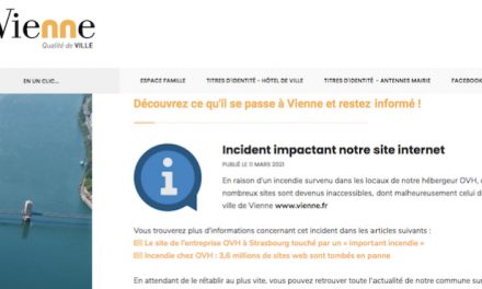 Le site Web de la Ville de Vienne touché par l’incendie des serveurs d’OVH