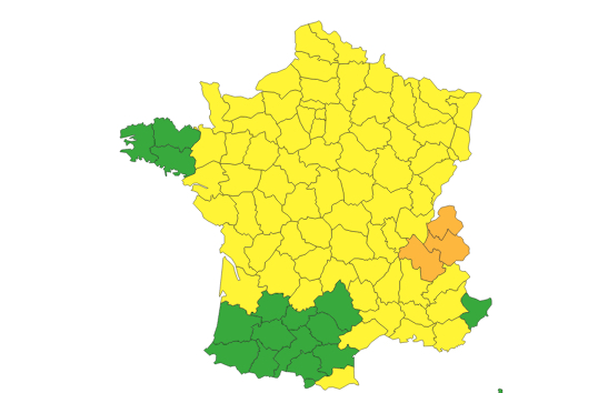 L’Isère placée par Météo France en alerte orange aux orages, pluie et inondations aujourd’hui samedi