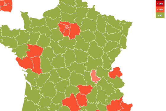 Covid-Remontée des taux d&rsquo;incidence dans la région : l&rsquo;Isère reste en vert, mais le Rhône retrouve le rouge
