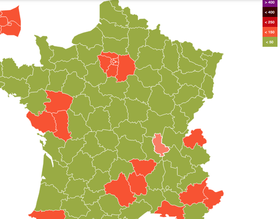 Covid-Remontée des taux d’incidence dans la région : l’Isère reste en vert, mais le Rhône retrouve le rouge