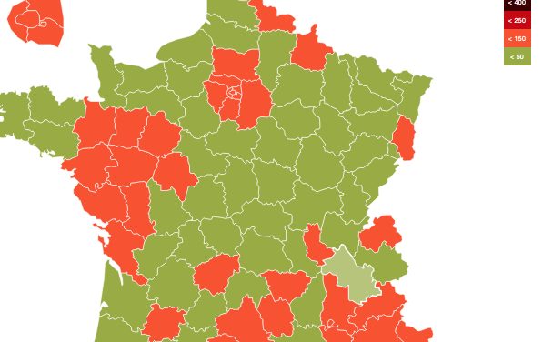Covid-19 et taux d&rsquo;incidence : le Rhône repasse dans le rouge, l&rsquo;Isère s&rsquo;en rapproche