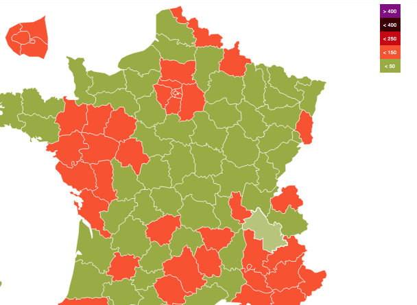 Covid-19 et taux d’incidence : le Rhône repasse dans le rouge, l’Isère s’en rapproche