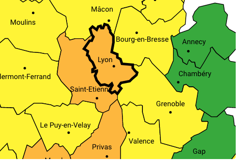 La vallée du Rhône concernée : le Rhône et la Loire en alerte orange par Météo France, l’Isère en jaune