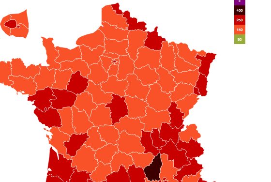 Covid-19-Le taux d’incidence dépasse les 150 en Isère, en rouge encore plus soutenu