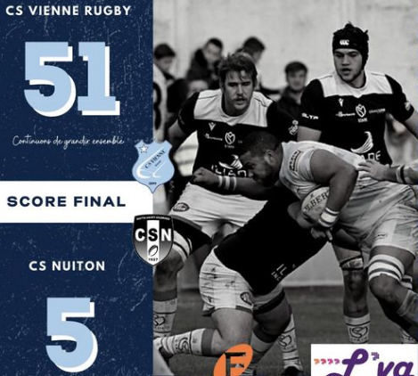 Rugby : Vienne impérial sur son terrain de Jean Etcheberry, face à Nuits-Saint-Georges