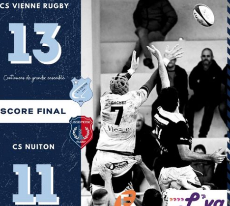 Rugby-C’est Noël avant l’heure pour le CS Vienne qui termine l’année avec une victoire à domicile