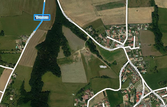 Travaux de voirie avec circulation en alternat en avril, route de Villette à Serpaize