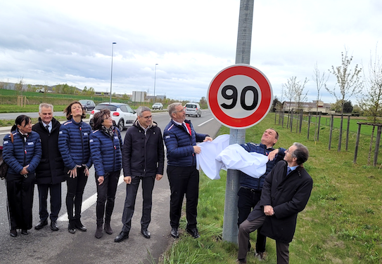 Isère : le retour aux 90 km/h : pose du premier panneau aujourd&rsquo;hui à Vaulx-Milieu