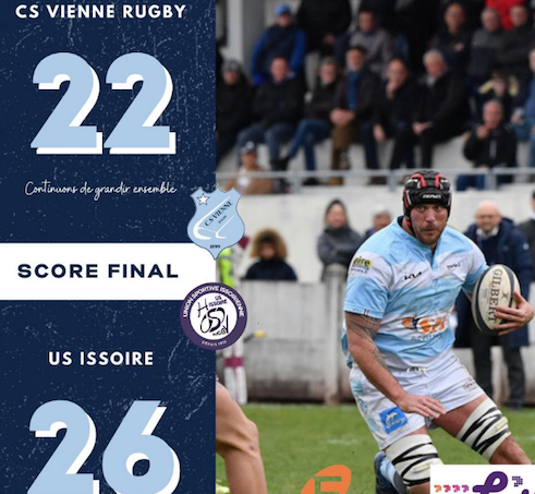 Rugby-Objectif atteint, les Viennois battus  à domicile se hissent malgré tout en Nationale 2