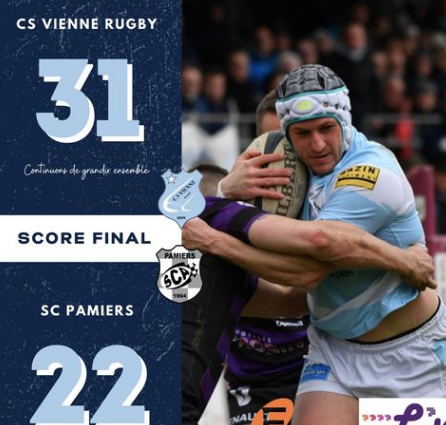 Rugby-8ème de finale aller : belle surprise, les Viennois l’emportent à domicile, face à Pamiers