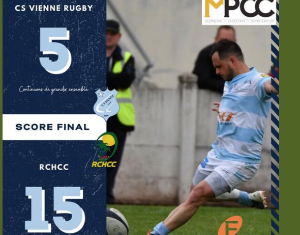 Rugby : à domicile, au match aller, les Viennois s’inclinent face à l’ogre de la poule, le RCHCC