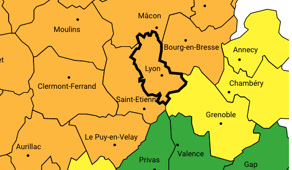 Le Rhône en alerte orange aux orages, l’Isère en jaune