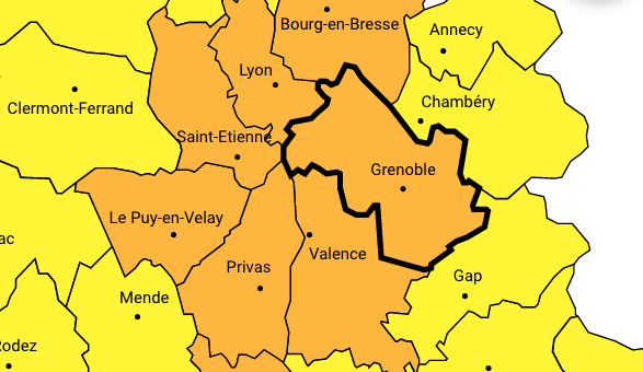 Alerte orange aux orages ce matin dans l’Isère et le Rhône