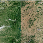 Sécheresse record : les images satellites chocs de Lyon et de la vallée du Rhône, publiées par Météo France à 1 an d’écart…