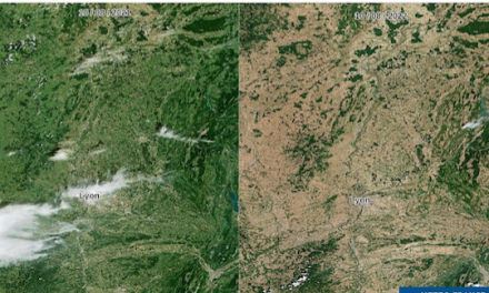 Sécheresse record : les images satellites chocs de Lyon et de la vallée du Rhône, publiées par Météo France à 1 an d’écart…