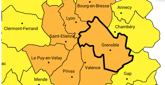 Orages : l’Isère passe aujourd’hui du jaune à l’orange avec possibilité en fin de journée de grêle et de rafales de vent à 80 km/h