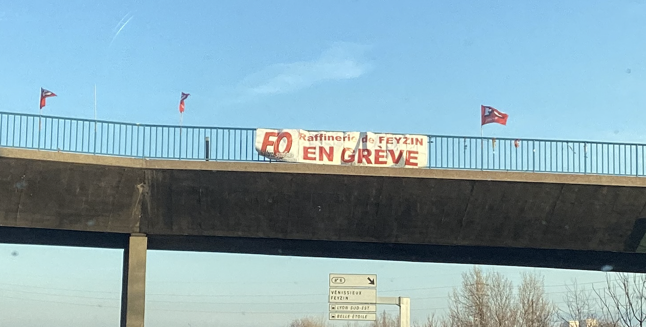 Réforme des retraites-Grève très suivie à la raffinerie de Feyzin hier mardi 31 janvier. Un mouvement destiné à durer ?