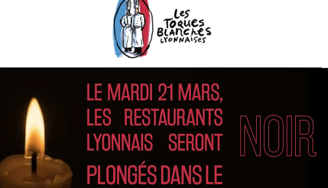 Pour alerter contre l’explosion des coûts de l’énergie, les restaurants lyonnais dans le noir, mardi 21 mars