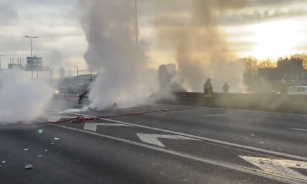 Réforme des retraites : barrages enflammés  sur la M7 ce matin  au Sud de Lyon