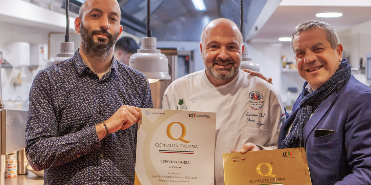 Restauration : le chef Thonio Lupo à Vienne reçoit le label « Ospitalità Italiana » décerné par la Chambre de Commerce italienne