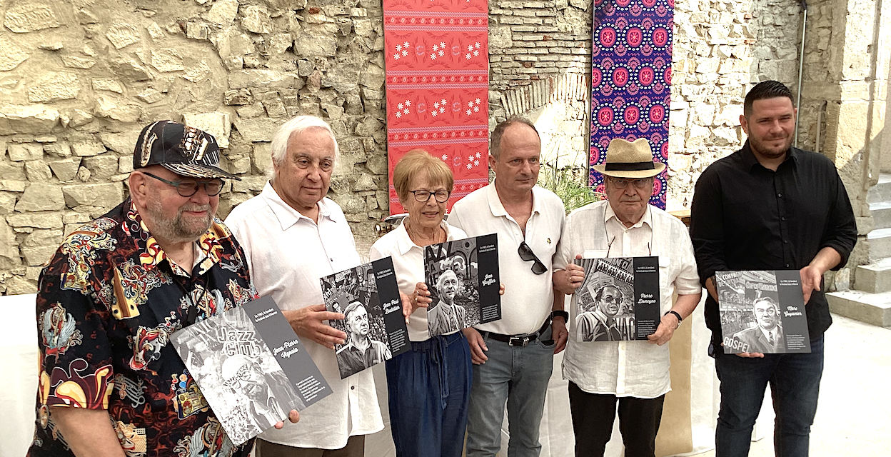 Les cinq créateurs  de Jazz à Vienne fêtés et immortalisés dans les Jardins du Jazz