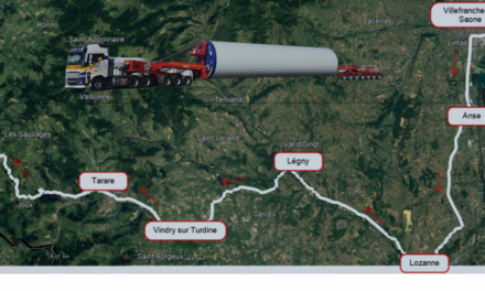 A partir de ce jeudi 17 août jusqu’au 20 septembre, un convoi d’éoliennes  va traverser les routes du département du Rhône pour se rendre dans la Loire.