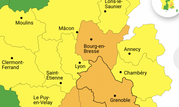 Météo France place l’Isère en vigilance orange pluie/inondation cet après-midi et ce soir : des cumuls de 60 à 80 mm, voire plus, sont possibles 